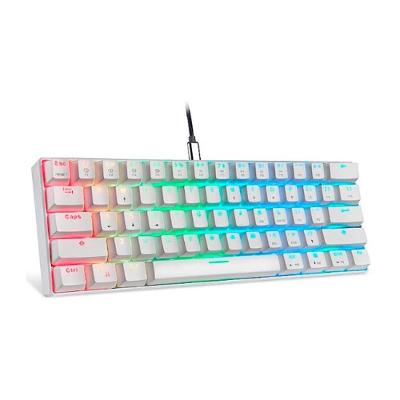 Teclado Gamer Motospeed, RGB, USB-C, Switch Red, Anti-Ghosting, ABNT2, Branco - CK61