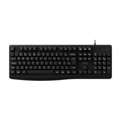 Teclado AOC KB120, USB, 104 Teclas, ABNT, Resistente a Derramamento, Preto  - KB120 BK
