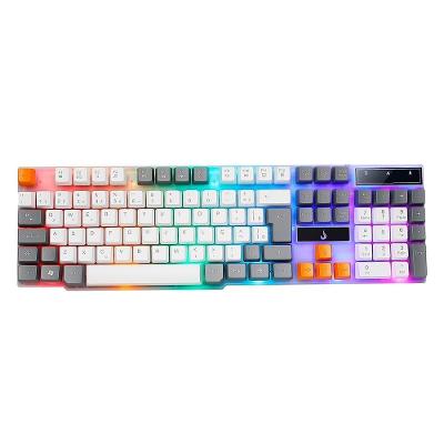 Teclado Semi-Mecânico Gamer Rise Mode G1, Rainbow, USB, Branco e Cinza - RM-TG-01-WG