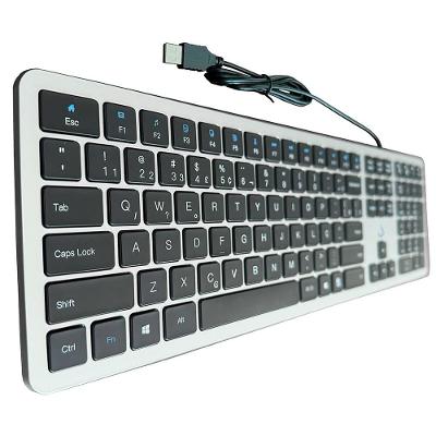 Teclado Slim Rise Mode, USB, Preto e Prata - RM-TS-BS