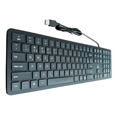 Teclado Slim Rise Mode, USB, Preto - RM-TS-FB