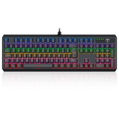 Teclado Mecânico Gamer T-dagger Axis, RGB, Switch Dust-proof Marrom, ABNT2, USB, Preto - T-TGK329-BR