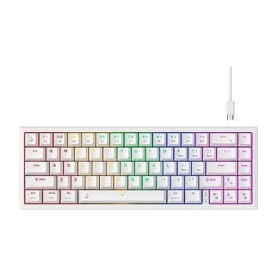 Teclado Mecânico Gamer Rise Mode GM1 Pro White, ARGB, Mini (65%), Switch Outemu Red, USB-C - RM-TCM-GM1P-WRED