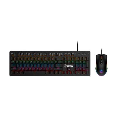 Kit Teclado Mecânico Gamer MSI Forge GK300, RGB, Switch Blue, US + Mouse Gamer, RGB, 7200 DPI, 7 Botões, Preto - S11-04US20N-HH9