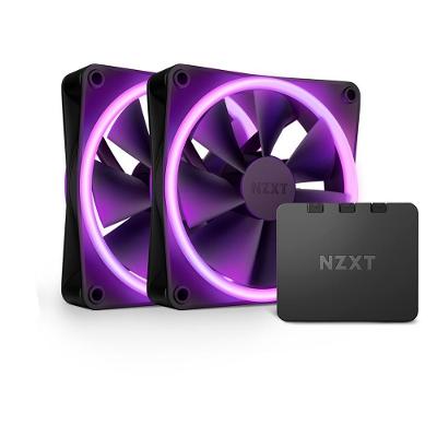 Kit com 3 Ventoinhas NZXT F120RGB Duo, 120mm, RGB, Preto - RF-D12TF-B1