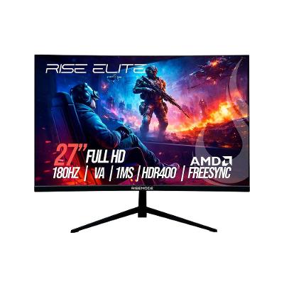 Monitor Gamer Curvo Rise Mode 27", FHD, 180Hz, 1ms, IPS, HDMI e DP, Preto - RM-MOG-27C180FH-B