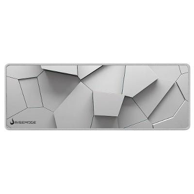 Mousepad Gamer Rise Mode 3D 02, Estendido 900x300mm, Borda Costurada, Branco - RM-MP-3D2-W