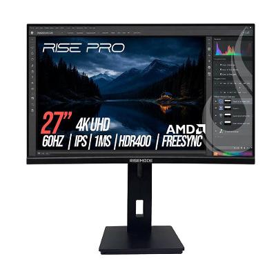 Monitor Profissional Rise Mode 27", 4K, 1ms, IPS, HDMI e DisplayPort, Ajuste de Altura, Preto - RM-MOGL-27F604K-B