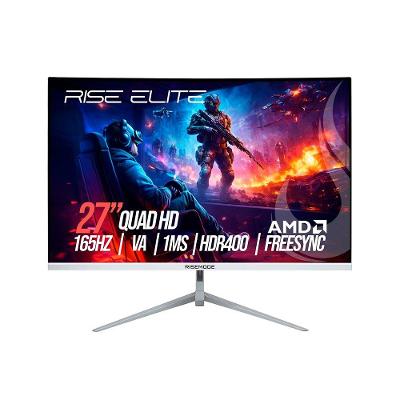 Monitor Gamer Rise Mode 27" 2K Curvo, 165hz, 1ms, IPS, Branco, HDMI e DisplayPort, sRGB 99%, Suporte Vesa - RM-MOG-27C1652K-W