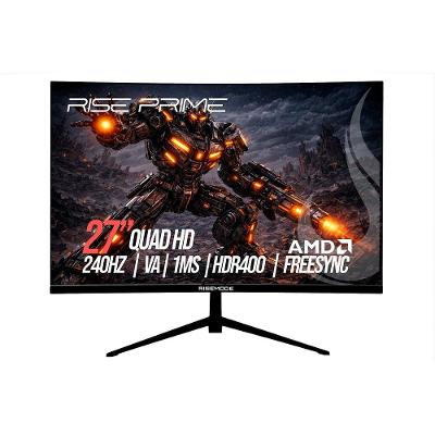 Monitor Gamer Rise Mode 27" 2K Curvo, 240hz, 1ms, IPS, Preto, HDMI e DisplayPort, sRGB 99%, Suporte Vesa - RM-MOG-27C2402K-B