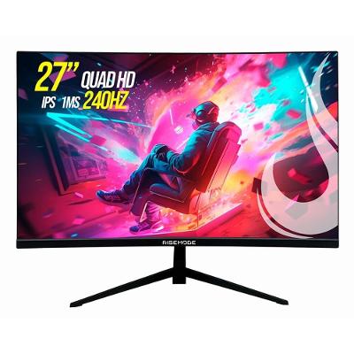 Monitor Gamer Rise Mode 27" 2K Curvo, 240hz, 1ms, IPS, Preto, HDMI e DisplayPort, sRGB 99%, Suporte Vesa - RM-MOG-27C2402K-B