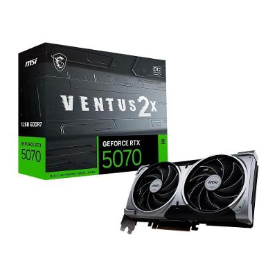 Placa de Vídeo MSI GeForce RTX 5070 12G VENTUS 2X OC,12 GB GDDR7, 28Gbps- G5070-12V2C
