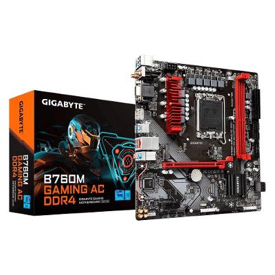 Placa-Mãe Gigabyte B760M GAMING AC Rev. 1.x, Intel LGA1700, Micro ATX, DDR4, Preto e Vermelho - B760M GAMING AC