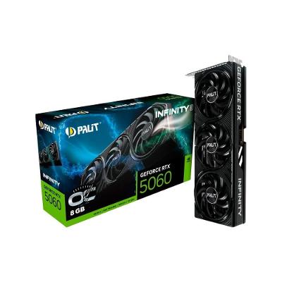 Placa de Vídeo Palit GeForce RTX 5060 Infinity 3 OC NVIDIA GeForce, 8GB GDDR7 128Bits, FP4 e DLSS 4, Ray Tracing - NE75060T19P1-GB2063S
