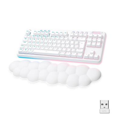 Teclado Mecânico Gamer Sem Fio Logitech G715, Coleção Aurora, LIGHTSPEED Switch GX Linear Red, RGB, ABNT2, Branco - 920-010706