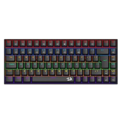 Teclado Mecânico Gamer Redragon Phantom, Iluminação Rainbow, Switch Marrom, Cabo USB-C Removível, ABNT2, Preto - K629-KB (PT-BROWN)
