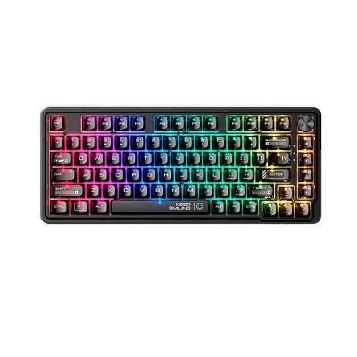 Teclado Mecânico Gamer Machenike K500f-B81 CRYSTAL, 75%, Switch Crystal Tátil Hot-Swappable, Gasket, RGB, Preto Transparente - K500F-B81 BK BY