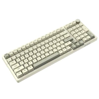 Teclado Mecânico Gamer Ajazz AK992 Retro, USB-C, Switch Vermelho, Layout US, Anti-Ghosting, Branco - AK992 Retro