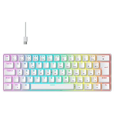 Teclado Mecânico Gamer Hyrax Thunder HCK61, RGB, Switch Blue, 100% anti-ghosting, ABNT2, Branco - HCK61W-BLUE-RGB