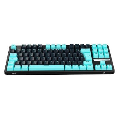 Teclado Gamer Aplus Gasket Iara Obsedian Aqua, Iluminaçao Lateral, Hotswap, 80%, Switch Blue Huano, Preto - AK400