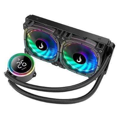 Water Cooler Rise Mode Aura Ice Black, ARGB, 240mm, AMD/Intel, Preto - RM-WAIB-05-ARGB