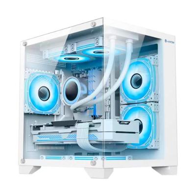 Gabinete Gamer Hayom GB1791, Mini Tower, M-ATX, Lateral e frontal em Vidro Temperado, 4x FANs, Branco - GB1791