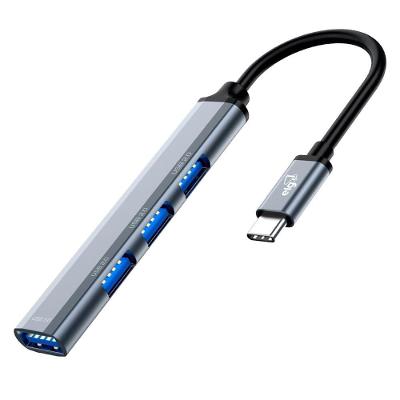 Adaptador HUB ELG USB 4 Em 1, Entrada Tipo-C para 4 Portas USB-A, Cinza - HUB41A-v2
