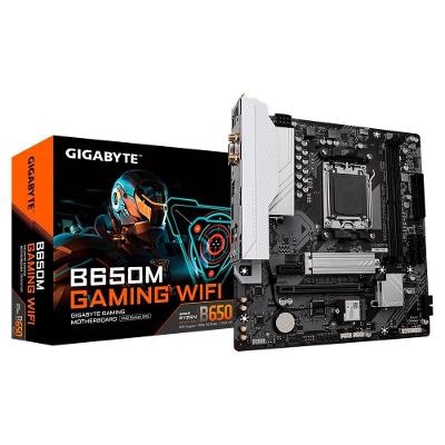 Placa-Mãe Gigabyte B650M Gaming Rev.1.0, AMD AM5, mATX, DDR5, RGB, WiFi, Preto - B650M GAMING WIFI