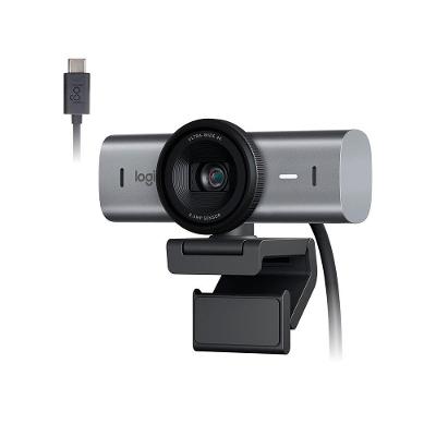 Webcam Ultra HD 4K Logitech MX Brio Com Microfones com Redução de Ruído, Protetor de Privacidade e Conexão USB-C, Grafite - 960-001548