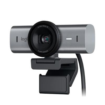 Webcam Ultra HD 4K Logitech MX Brio Com Microfones com Redução de Ruído, Protetor de Privacidade e Conexão USB-C, Grafite - 960-001548