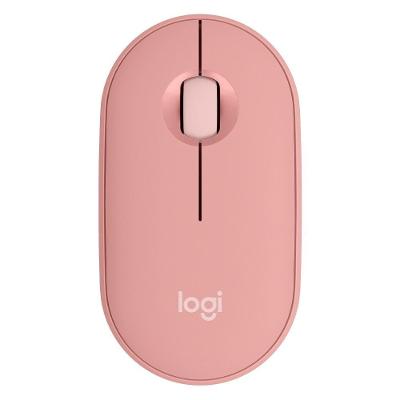 Mouse Sem Fio Logitech Pebble 2 M350s, USB Logi Bolt ou Bluetooth e Pilha Inclusa, com Clique Silencioso, Rosa- 910-007048