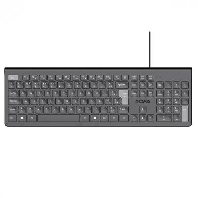 Teclado Soft Pcyes, USB, 2 Metros, ABNT2, Preto - PTOSF2AB
