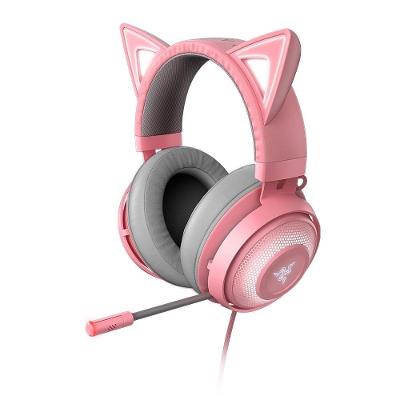 Headset Gamer Razer Kraken Kitty V2, Chroma RGB, 7.1, Driver 40mm, USB, Rosa - RZ0404730200