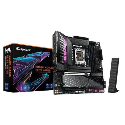 Placa Mãe Gigabyte B860M AORUS ELITE WIFI6E, Intel, Micro ATX, DDR5, Wi-Fi 6E, Bluetooth, Preto - B86MAE6-00