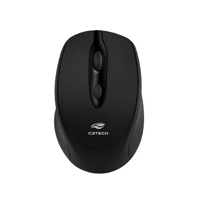 Mouse Sem Fio C3Tech Dual Mode, DPI 1600, Recarregável, Nano USB, Preto - M-BT30BK