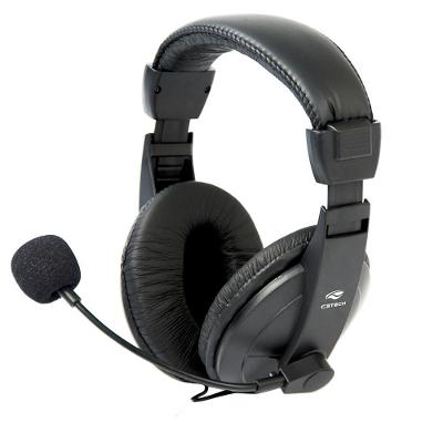 Headset C3Tech Comfort com Microfone, Conexão P2, com Controle de Volume e Almofada de Espuma, Preto - PH-60BK