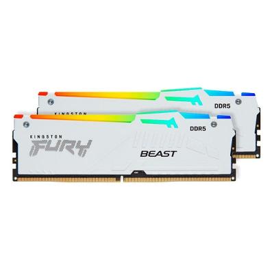 Memória RAM Kingston Fury Beast Expo, RGB, 32GB (2X16GB), 6000MT/s, DDR5, DIMM, CL30, Branco - KF560C30BWEAK2-32