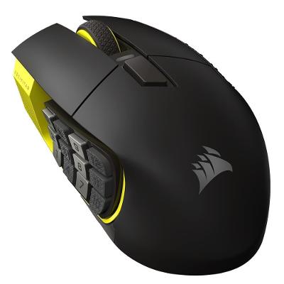 Mouse Gamer Sem Fio Corsair SCIMITAR ELITE SE, RGB, 16 Botões, 33000DPI, Preto e Amarelo - CH-9314415-WW