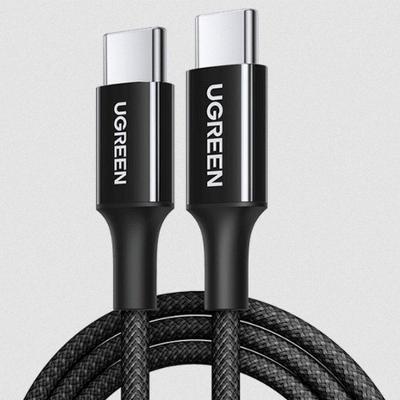 Cabo Tipo C para Tipo C Ugreen, Trançado, PD Fast Charging, 3A, 2m, Preto - UG-65245