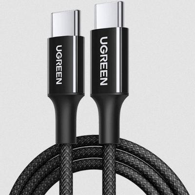 Cabo Tipo C para Tipo C Ugreen, Trançado, PD Fast Charging, 3A, 1m, Preto - UG-35254