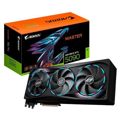 Placa de Vídeo Gigabyte RTX 5090 AORUS MASTER NVIDIA, 32GB, GDDR7, RGB - GV-N5090AORUS M-32GD
