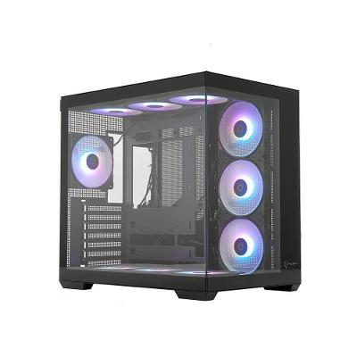 Gabinete Gamer Husky Dome 900, Mid Tower, Iluminação ARGB, ATX, Lateral e Frontal em Vidro, 10x Cooler Fan ARGB, Preto - HGN900PT