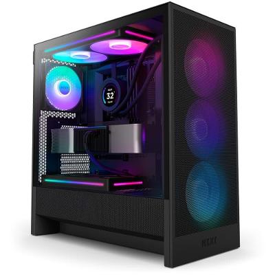 Gabinete NZXT H5 Flow, Quadro Único RGB, até 360mm, Mid-Tower, ATX, Lateral em Vidro, Preto - CC-H52FB-R1