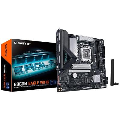 Placa Mãe Gigabyte B860M EAGLE WIFI6, Intel, Micro ATX, DDR5, RGB, Wi-Fi 6, Bluetooth, Preto - B86MEGW-00