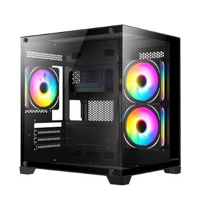Gabinete Gamer Husky Dome 10, Micro-ATX, Lateral e Frontal em Vidro, Sem Fans, Preto - HGN10PT