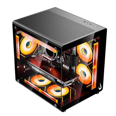 Gabinete Gamer Rise Mode Galaxy Glass X Mini, M-ATX, Lateral e Frontal em Vidro Temperado, Preto - RM-GA-GGXN-FB