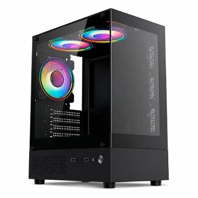 Gabinete Liketec Quest, Frontal e Lateral em Vidro, 3x Fan Rainbow - LC-MX-QUEST-SF