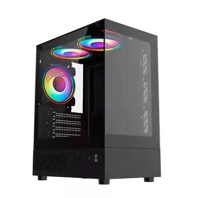 Gabinete Liketec Quest, Frontal e Lateral em Vidro, 3x Fan Rainbow - LC-MX-QUEST-SF