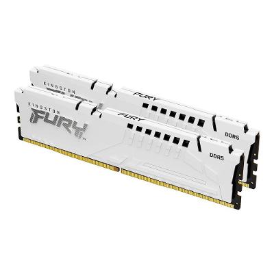 Memória RAM Kingston Fury Beast Expo, 32GB (2X16GB), 6400MT/s DDR5, DIMM, CL32, Branco - KF564C32BWEK2-32