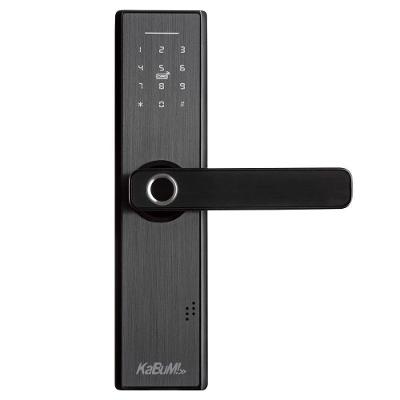 Fechadura Digital KaBuM! smart 500 - Biometria, controle via aplicativo, Alumínio Escovado (Com maçaneta) - KBSG004